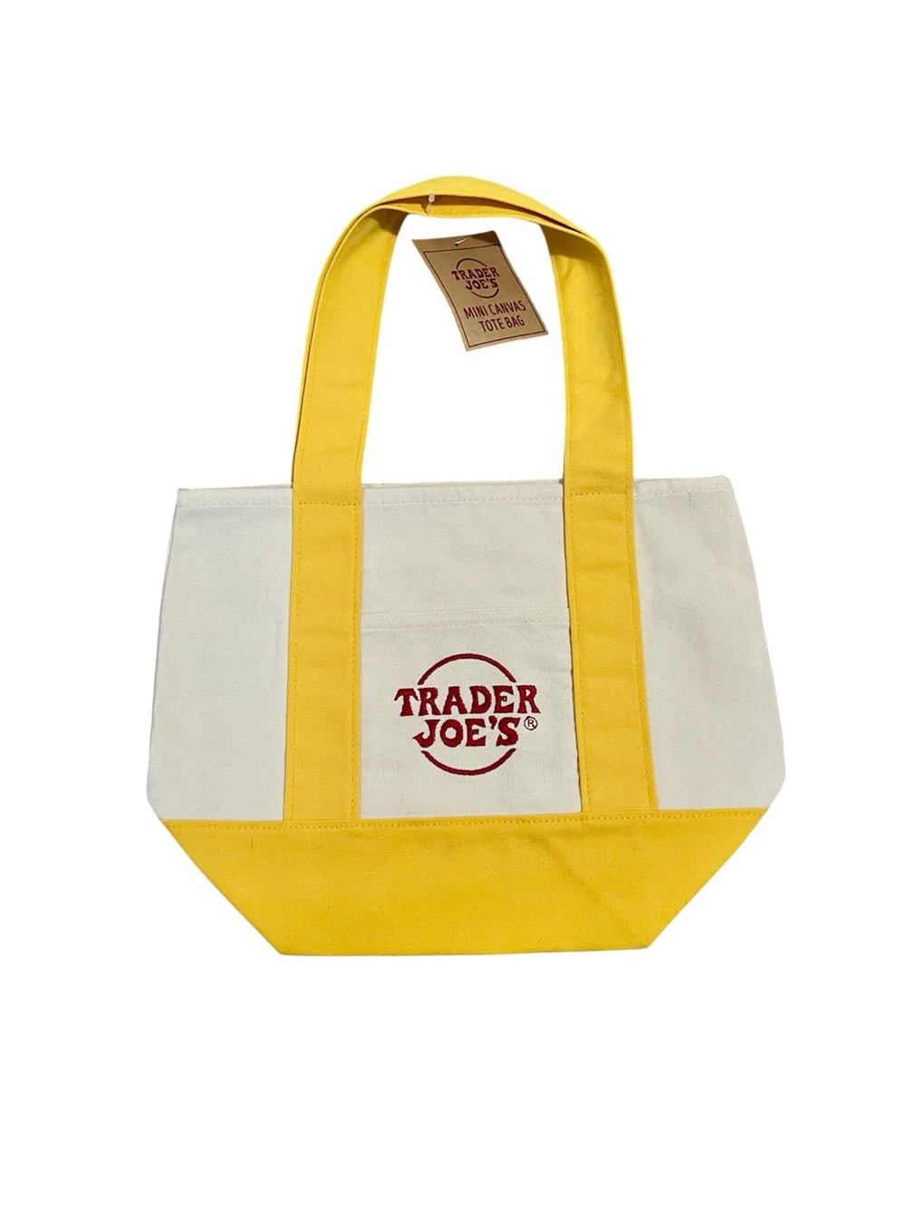 Trader Joe's Limited Edition Yellow Mini Canvas Tote Bag